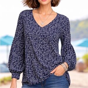 Cabi te amo scribble blouse M